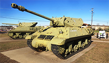 A military tank displayed at an outside museum