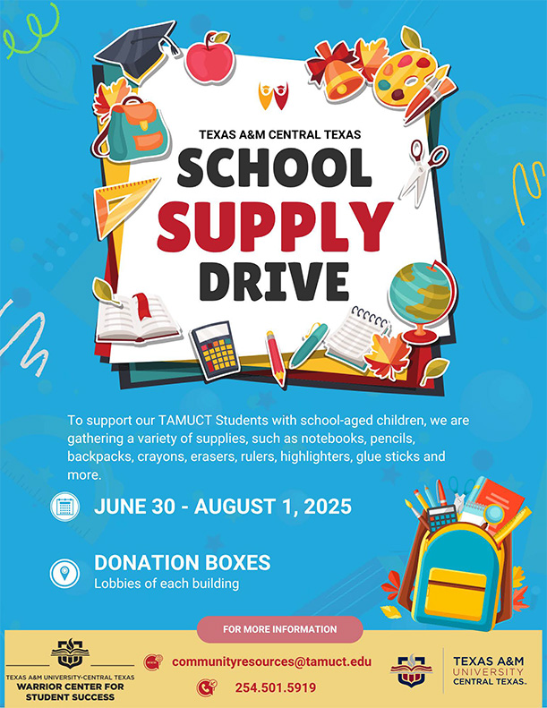 A&M-Central Texas Hosts School Supply Drive
