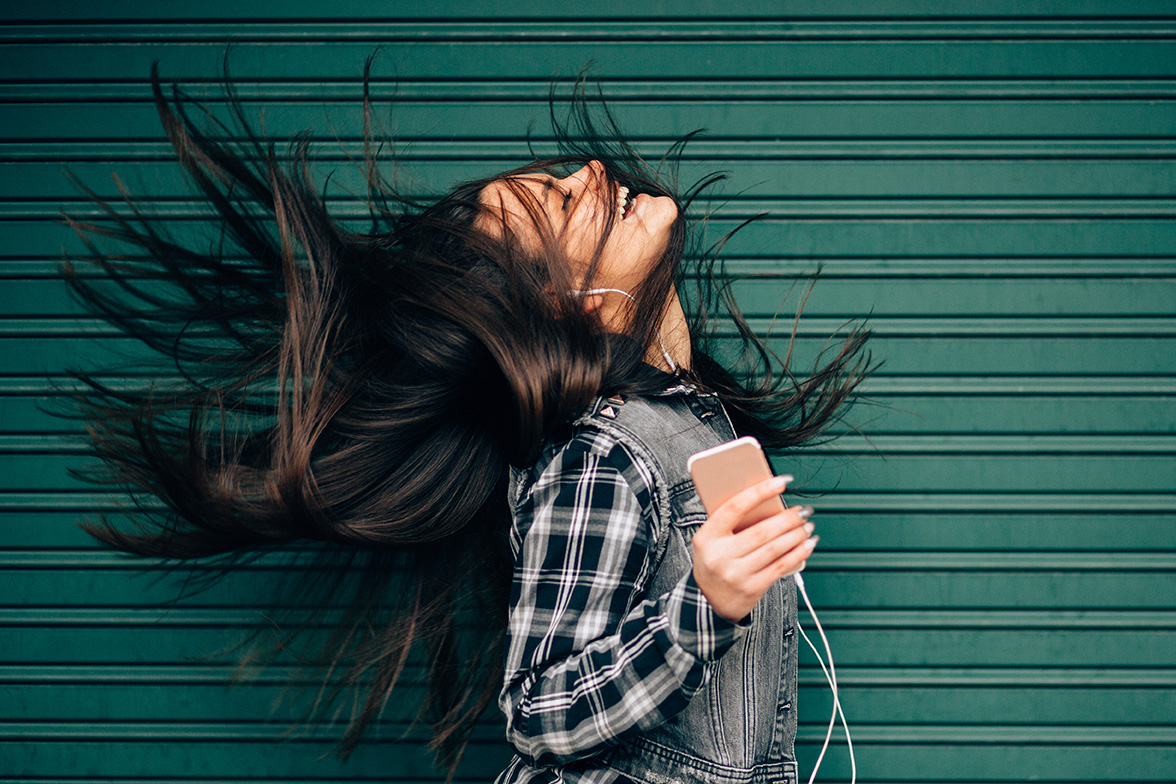 girl listening to music