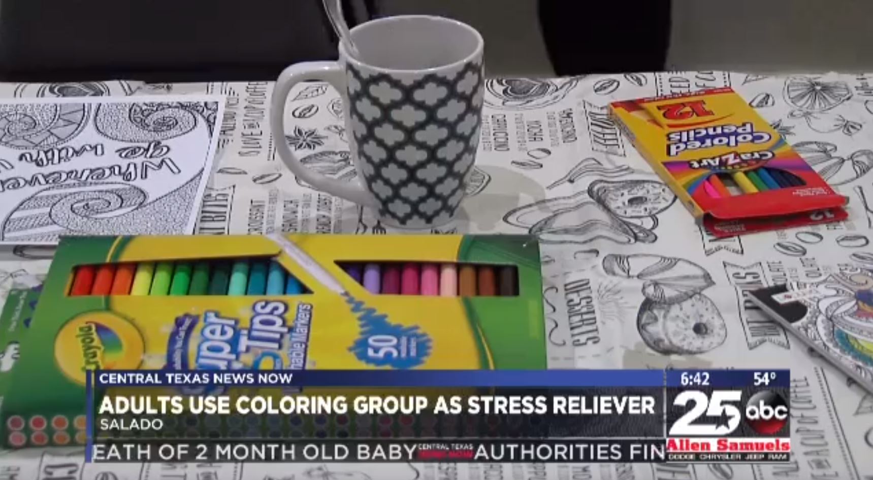 coloring markers and paper
