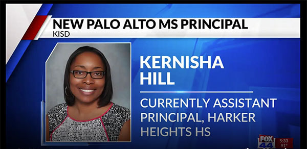 Killeen’s Palo Alto Middle School has a new principal. Superintendent Dr. John Craft named Kernisha Hill to lead the school.