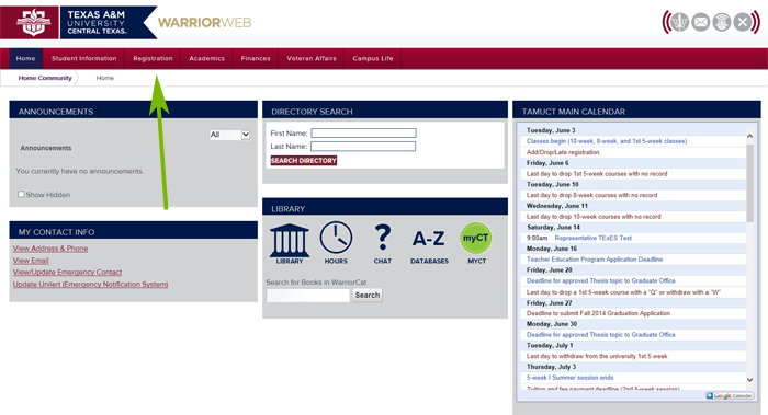 login screen