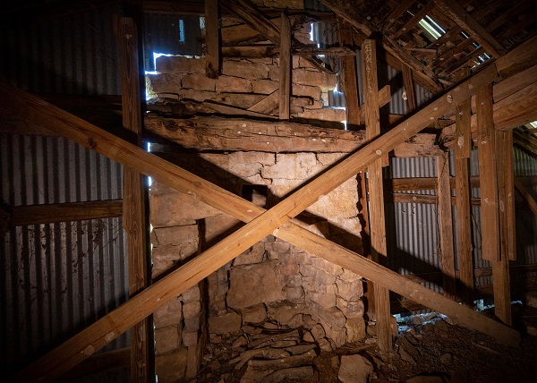 A chimney in the Priddy Cabin