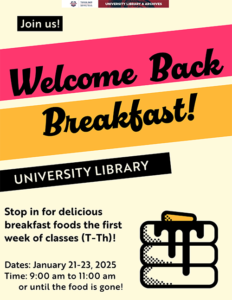 Welcome Back Breakfast - University Library - TAMUCT