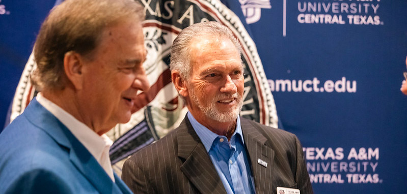 Texas A&M System Chancellor John Sharp and A&M-Central Texas Interim President Richard Rhodes