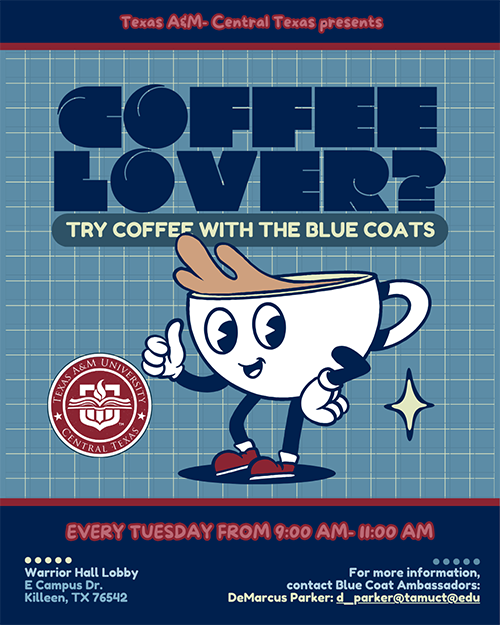 Coffee with the Blue Coats flyer