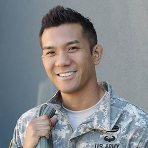 Happy healthy army soldier