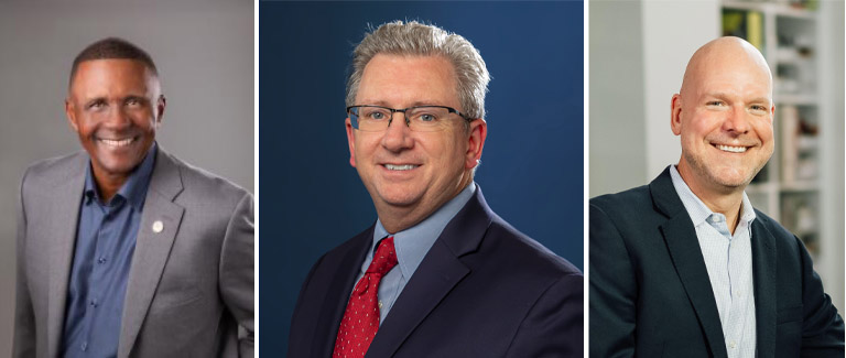Picture of John Morgan III, Senior Partner of IBM Consulting; Scott Connell, president, and CEO of the Greater Killeen Chamber of Commerce; Stephen Coulston, architect and urban designer from Perkins&Will. 