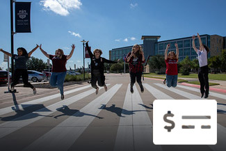 6 people jumping in the air at A&M-Central Texas