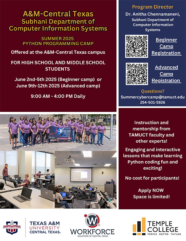 Flyer for Summer 2025 Python Programming Camp