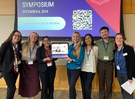 Left to Right:  Dr. Malin Lilley, Alexandra Penrose, Abigayle Rocha, Michelle Sandy (online), Amanda Sawyer, Ariana Espinosa Grimaldo, Joel Millan, Dr. Madelynn Shell