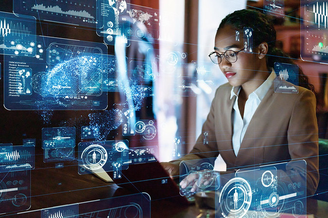 Cybersecurity student working
