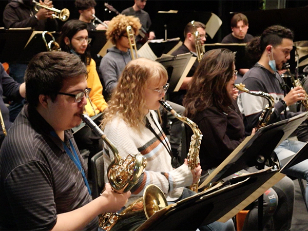 Jazz ensemble playing