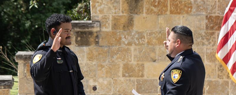 New police officer, Gallegos swearing in ceremony