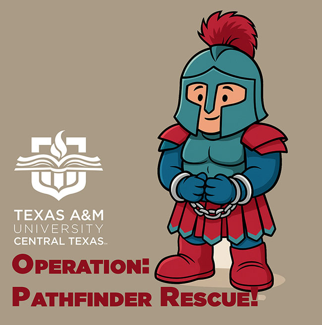 Humorous image of Pathfinder Mascot for Operation Rescue Pathfinder