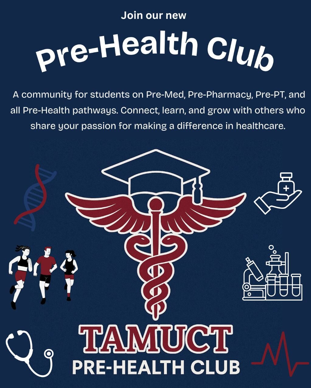 Poster image for meeting for Pre-Health Club