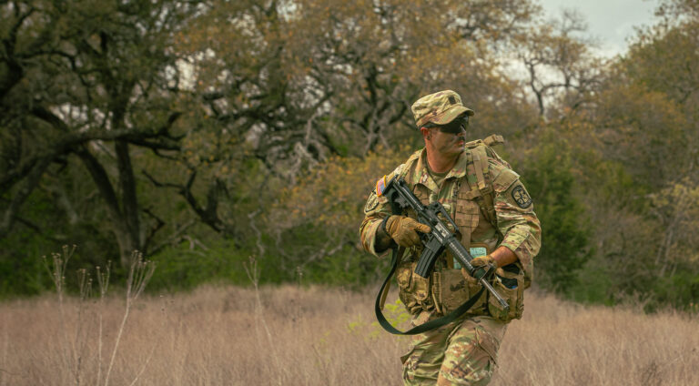 Photo of Killeen resident and A&M-Central Texas U.S. Army ROTC cadet Chris Landry during ROTC field training