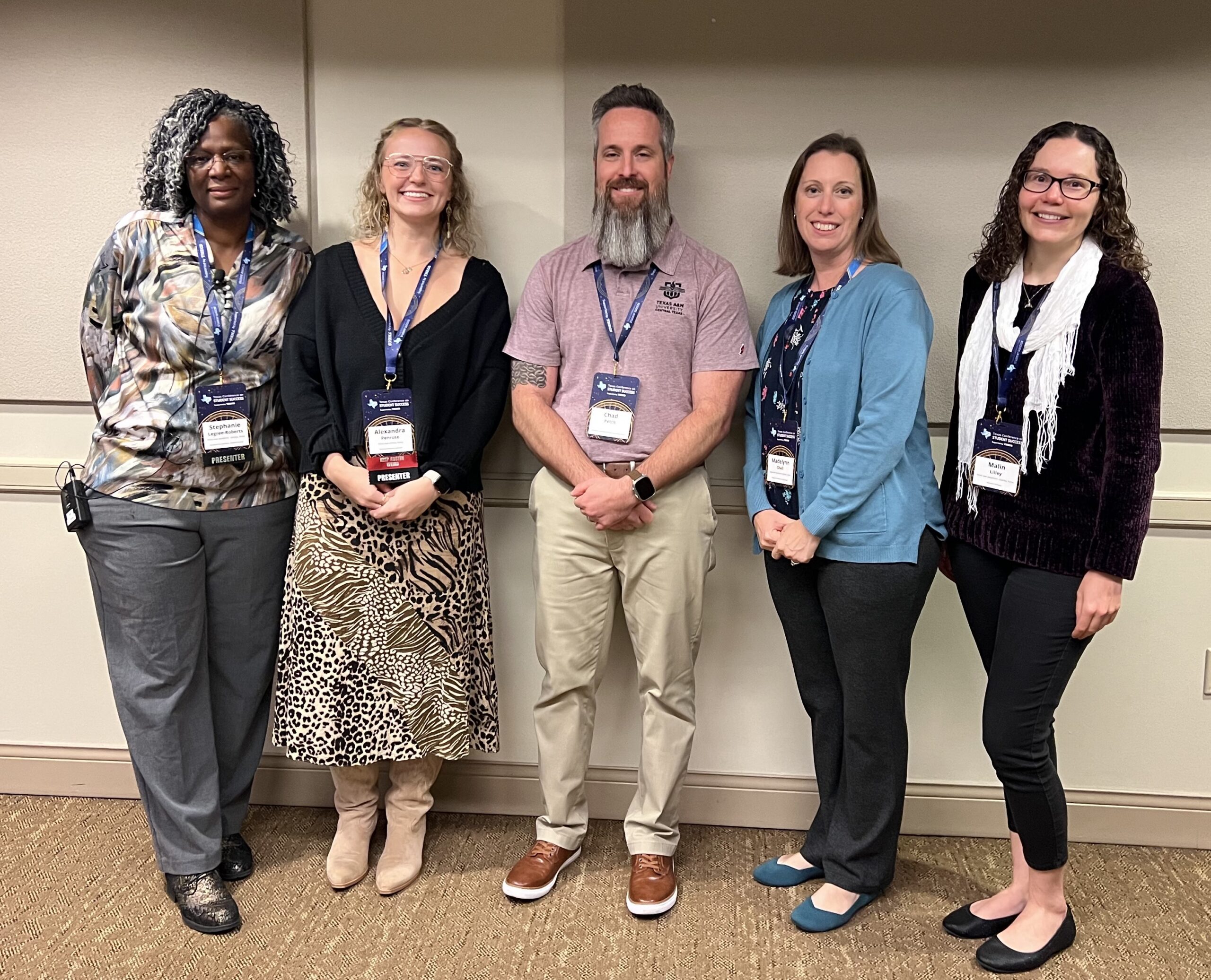 Stephanie Legree-Roberts, Alexandra Penrose, Chad Pettit, Madelynn Shell, and Malin Lilley. Not pictured: Cheryl Scott, Keisha Holman, and Patrice Taylor
