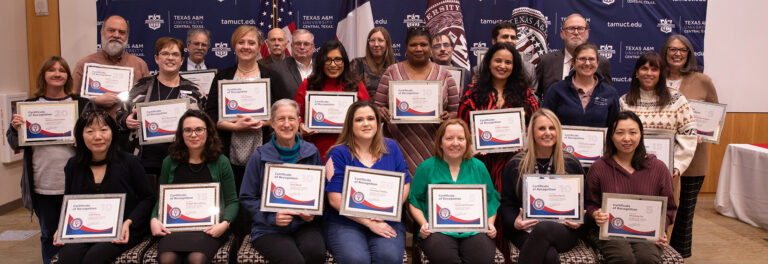 Texas A&M University–Central Texas celebrated on Wednesday by recognizing 34 employees for anniversaries, marking 5, 10, 15, 20, and 25 years of service to the university.