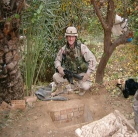 Schwegler's husband in Army fatigues