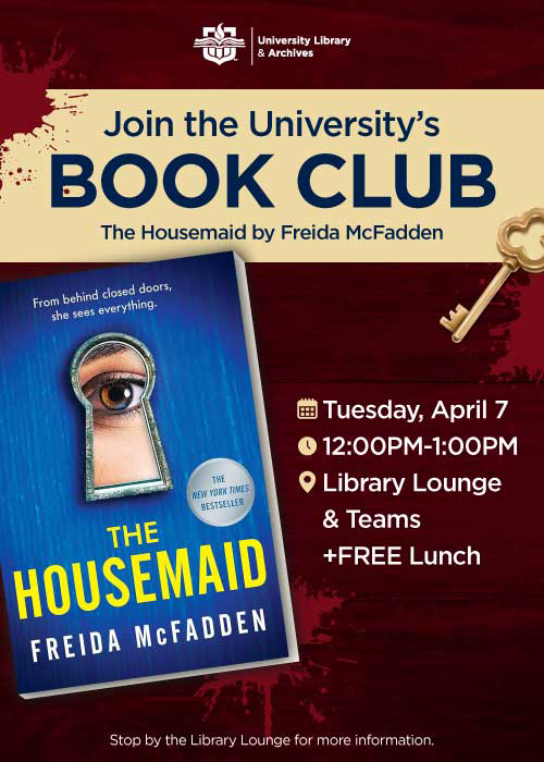 University Book Club, Tuesday, April 7, 2026
