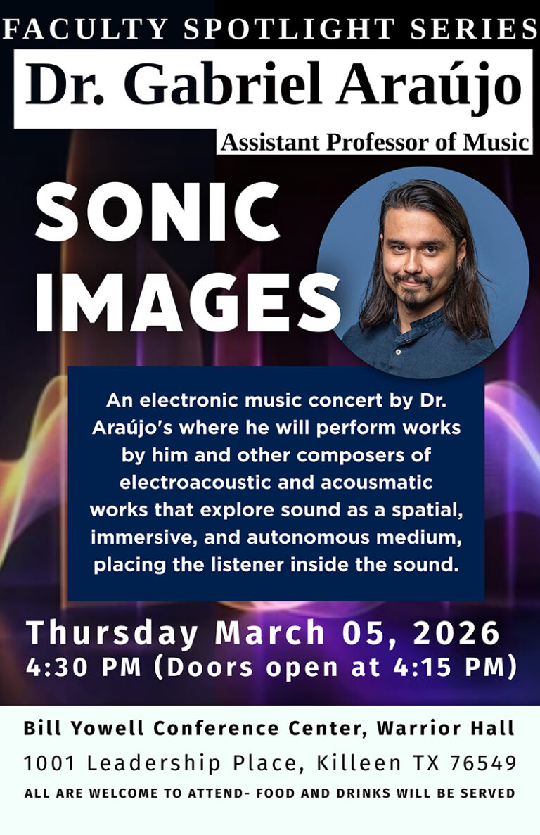 An electronic music concert by Dr. Araújo, March 9, 2026