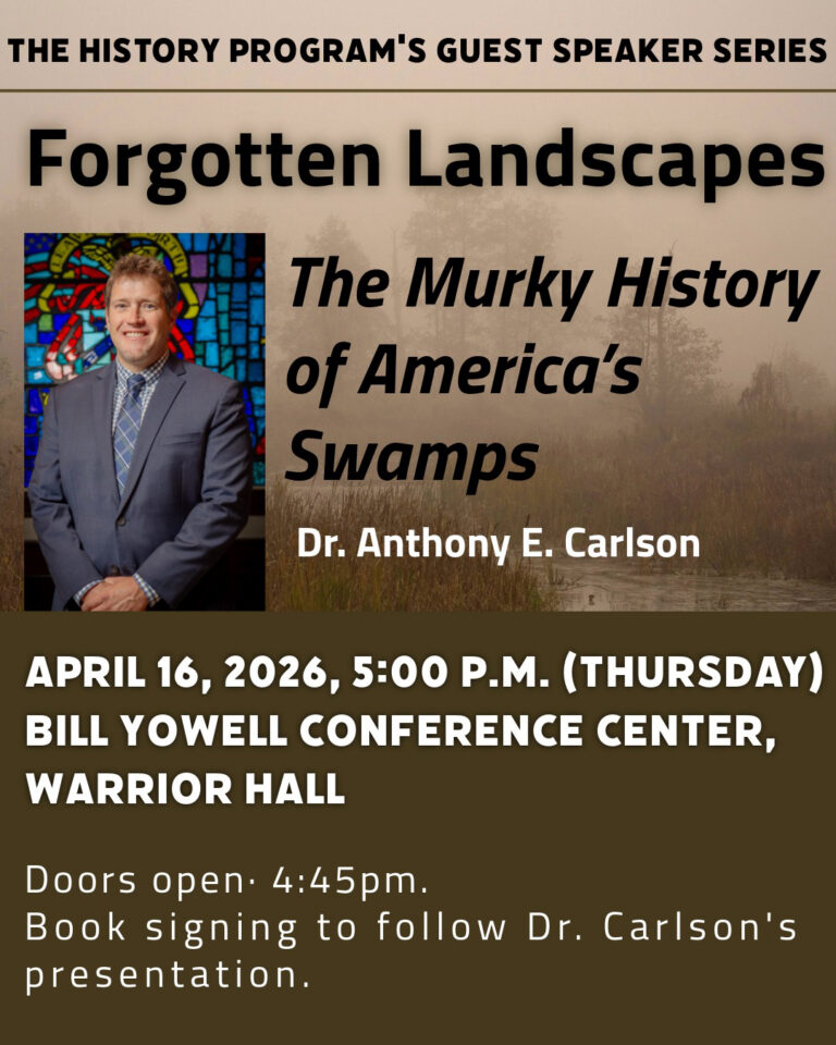 Dr. Carlson, History Program Guest Speaker Series