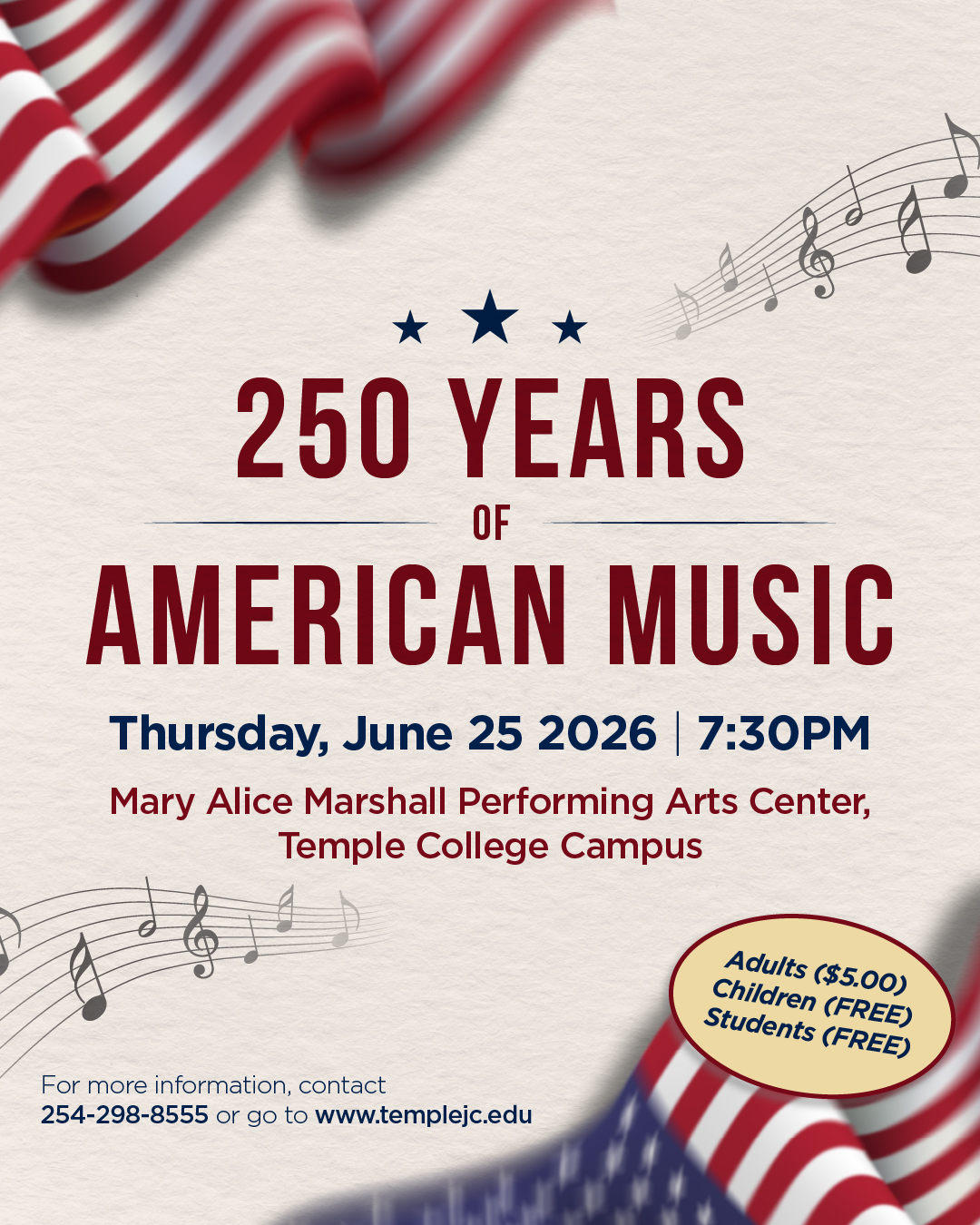 250 Years of American Music Temple College
