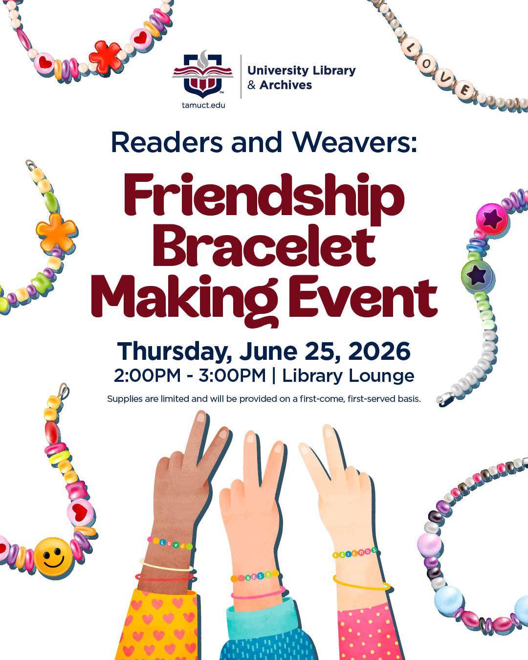 Readers and Weavers-Friendship Bracelet Making Event