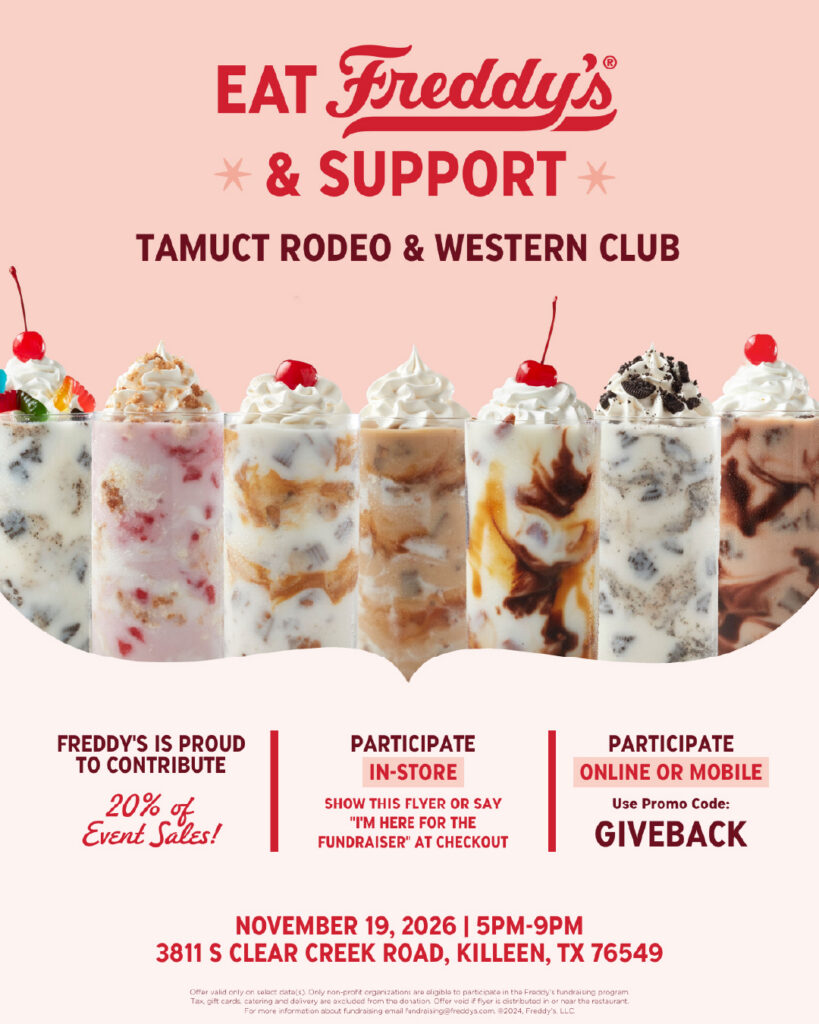 Eat at Freddy's Fundraiser for Rodeo and Western Club